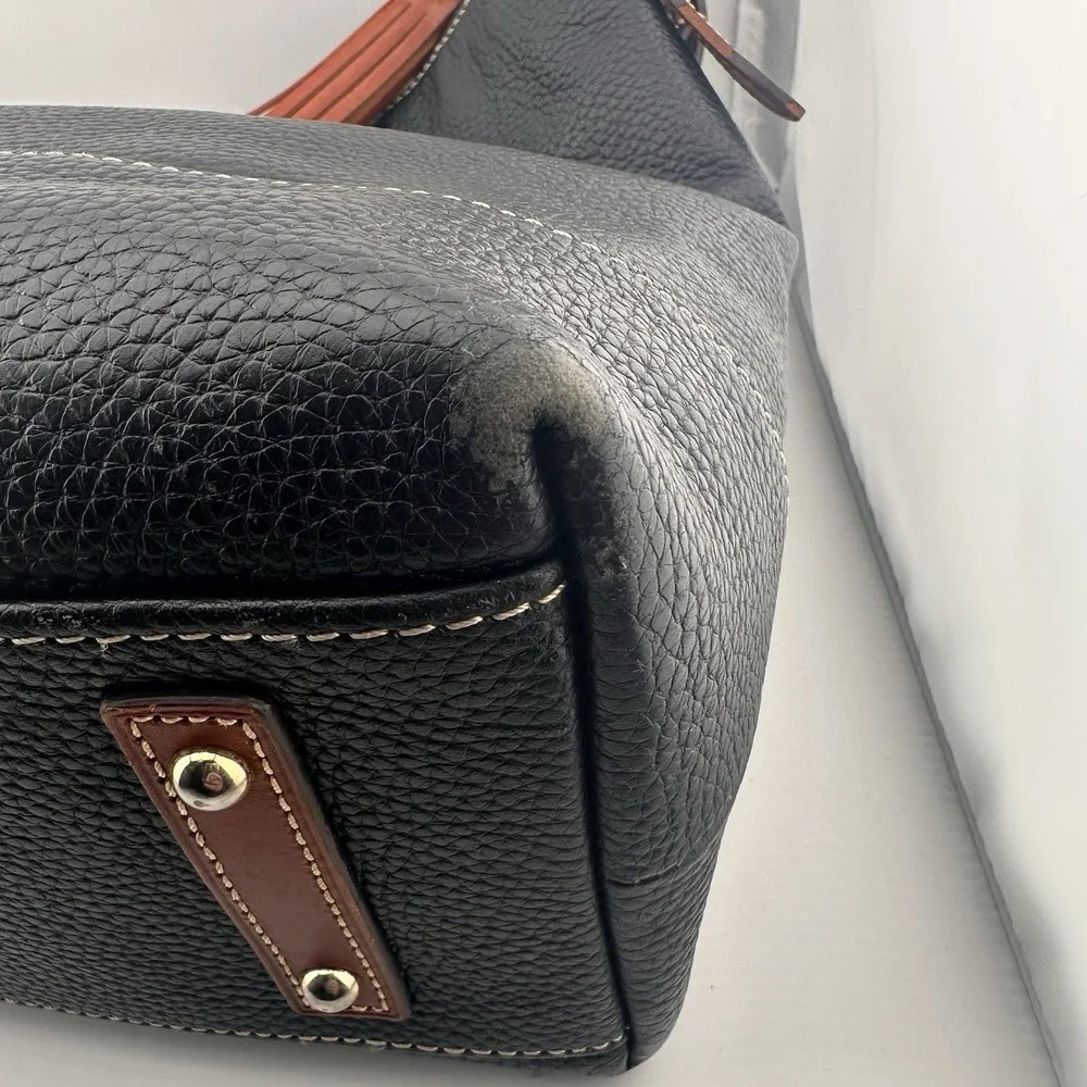Dooney & Bourke Sophie‎ Black Pebble Leather Hobo Shoulder Bag Classic Preppy